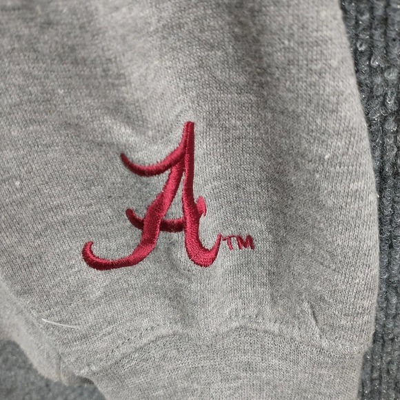 E5 Men's Alabama Crimson Tide Drawstring Hoodie Gray S Long Sleeve Cotton Blend - Picture 5 of 12